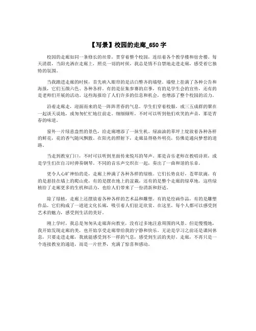 【写景】校园的走廊_650字