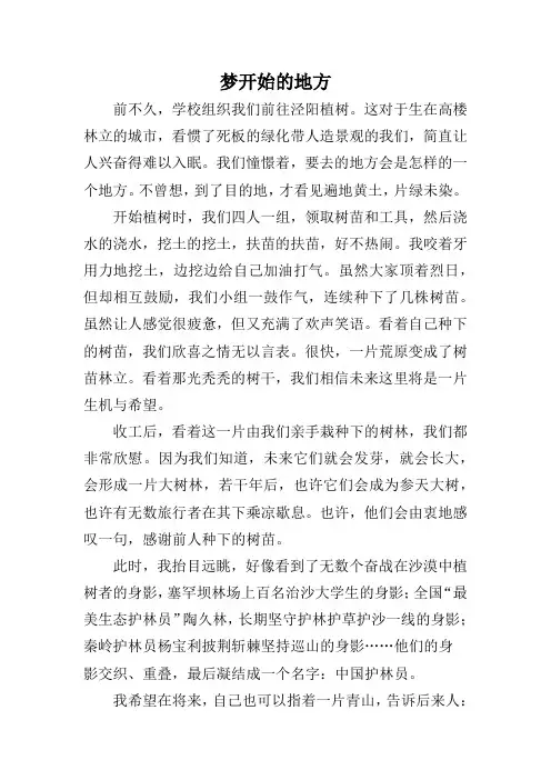 梦开始的地方