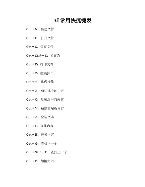 AI常用快捷键表
