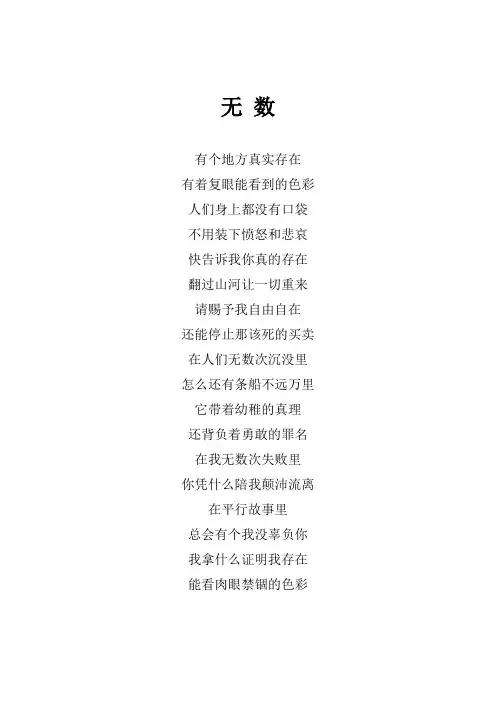 薛之谦《无数》歌词(专辑：江苏卫视2023跨年演唱会)