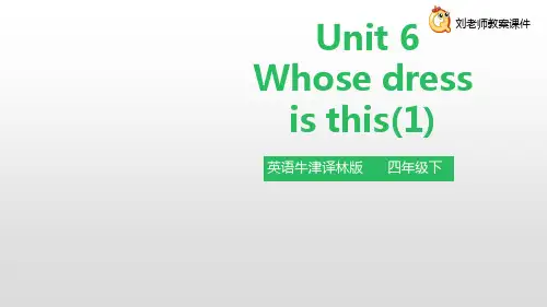 牛津译林四年级下册Unit 6 Whose dress is this (2)
