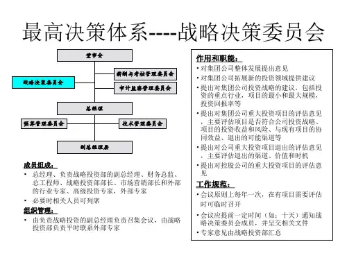 战略决策委员会部门职责