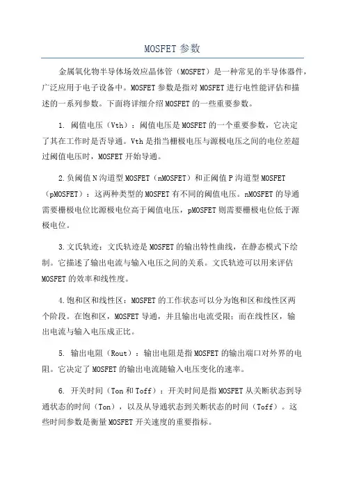 MOSFET参数