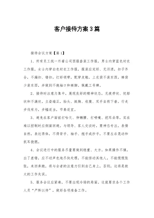 客户接待方案3篇