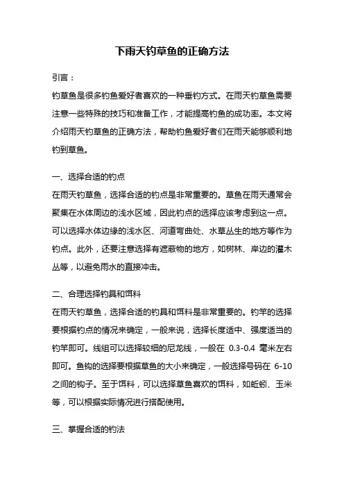 下雨天钓草鱼的正确方法