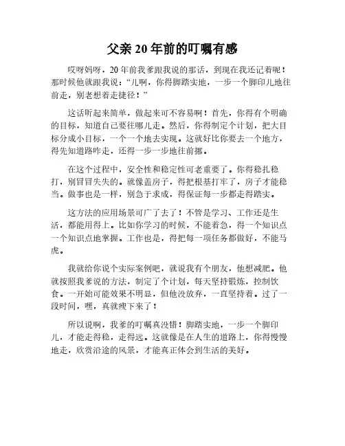 父亲20年前的叮嘱的读后感