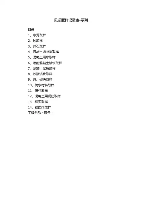见证取样记录表-示列