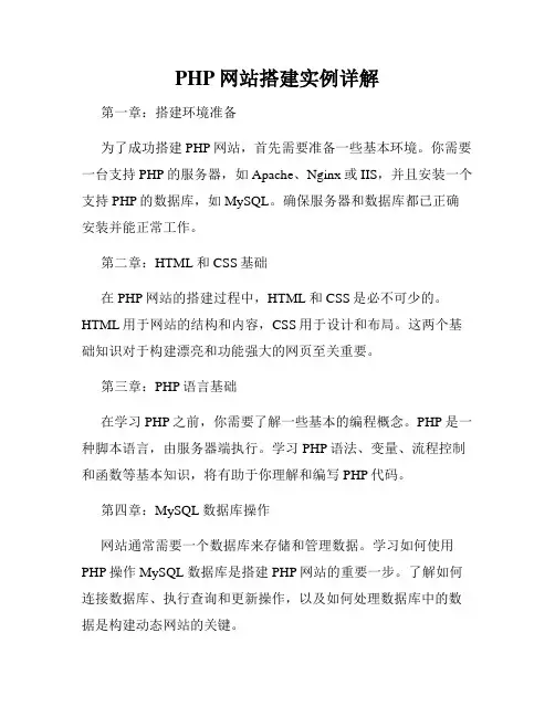 PHP网站搭建实例详解