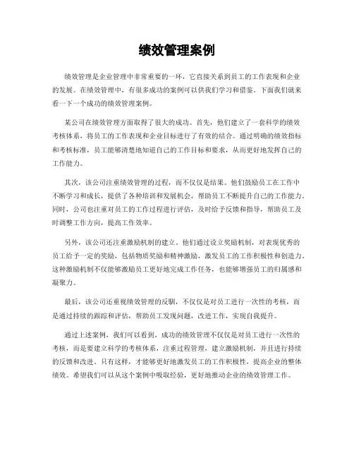 绩效管理案例