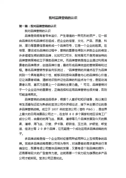 我对品牌营销的认识
