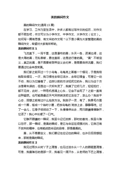 美的瞬间作文