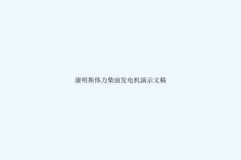 康明斯伟力柴油发电机演示文稿