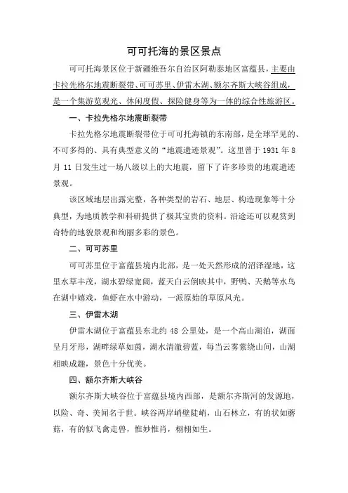 可可托海的景区景点