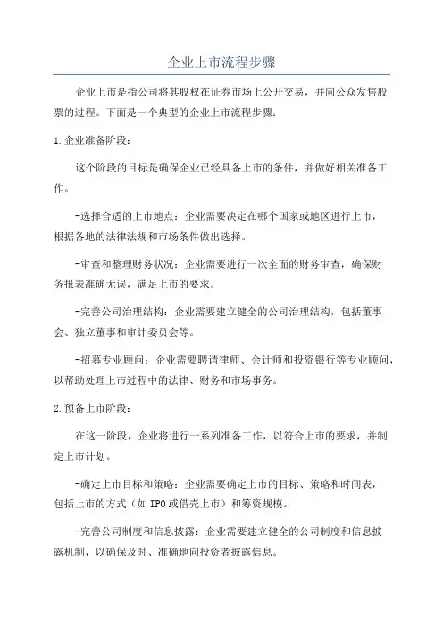 企业上市流程步骤