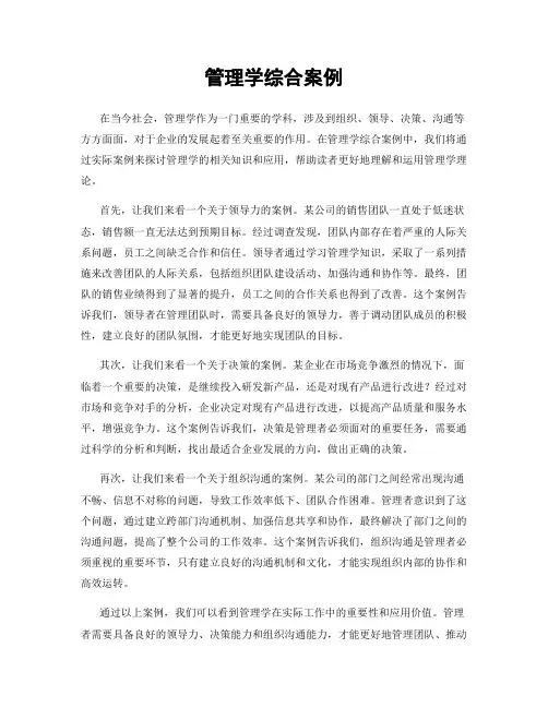 管理学综合案例