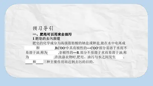 高中化学人教版选修2课件：第四单元课题2 表面活性剂 精细化学品(21张)