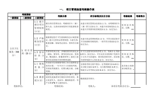 基本公共卫生服务项目考核操作表