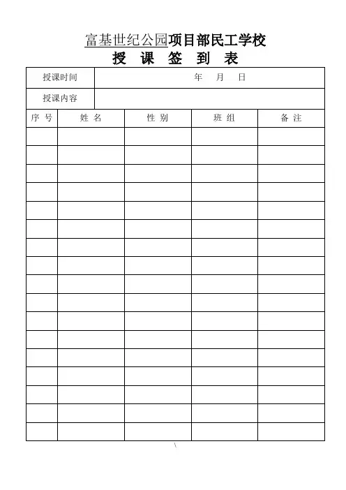 民工学校教学计划课时安排表