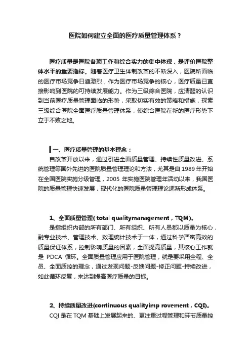 医院如何建立全面的医疗质量管理体系？