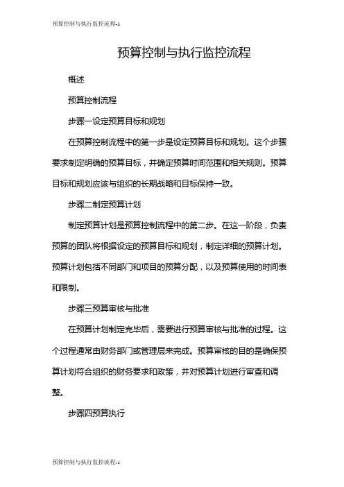 预算控制与执行监控流程