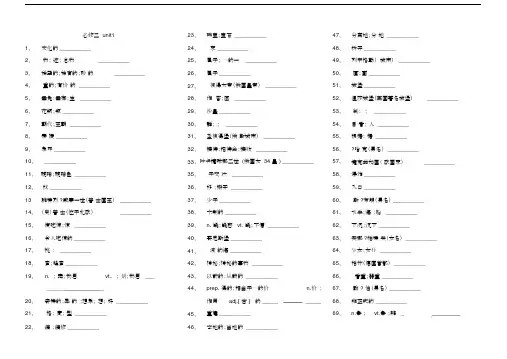 (完整word版)人教版高中英语必修2单词默写.docx