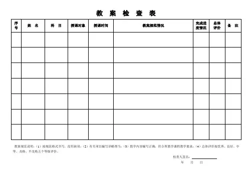 教案检查表