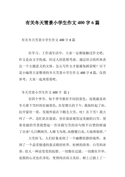 有关冬天雪景小学生作文400字6篇