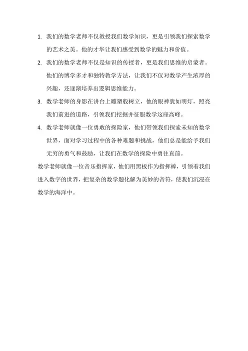 描写数学老师的句子16