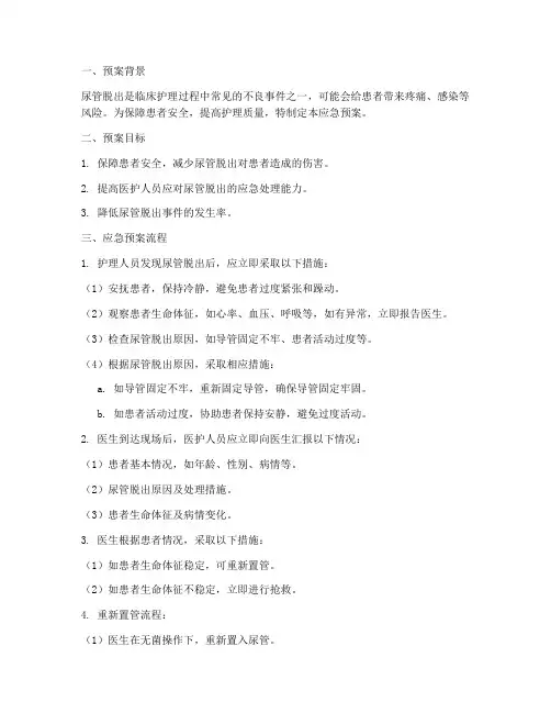 尿管脱出应急预案