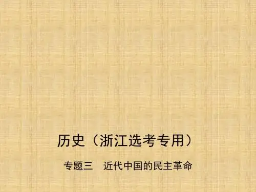 (B版,浙江选考专用)高考历史总复习 专题三 近代中国的民主革命名师课件