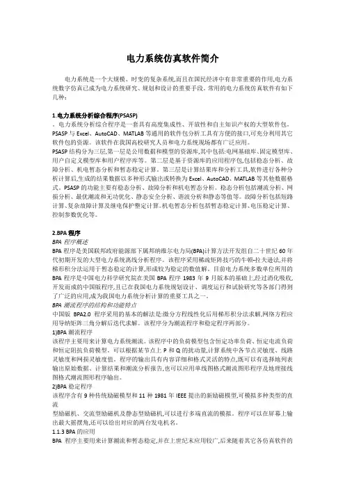 电力系统仿真软件