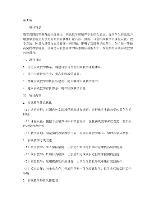 实践教学教改项目(3篇)