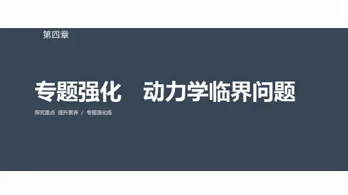 高中物理必修一 第四章 专题强化 动力学临界问题