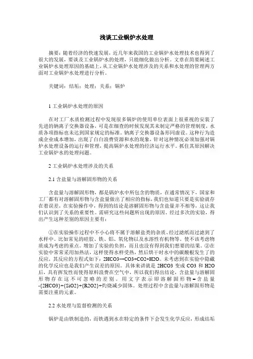 浅谈工业锅炉水处理