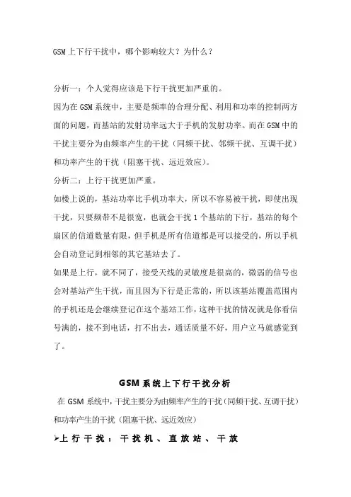 GSM上下行干扰分析