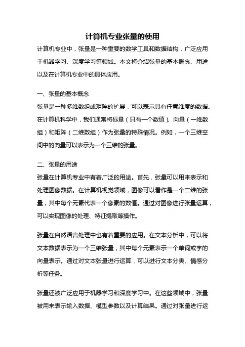 计算机专业张量的使用