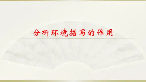 分析环境描写的作用