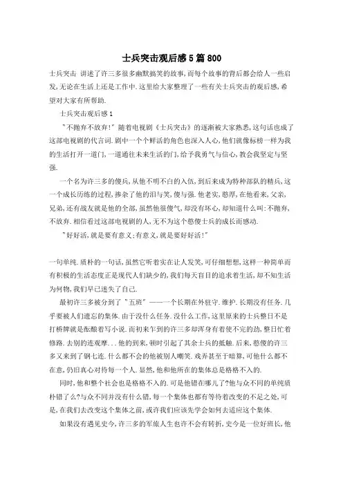士兵突击观后感5篇800
