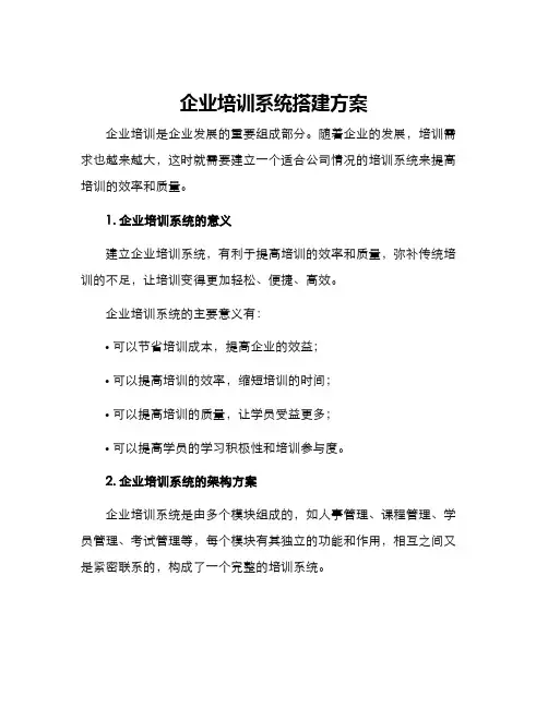企业培训系统搭建方案
