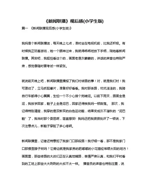 作文《《新闻联播》观后感(小学生版)》