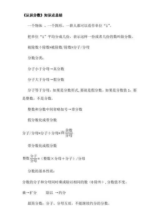 分数的知识点总结
