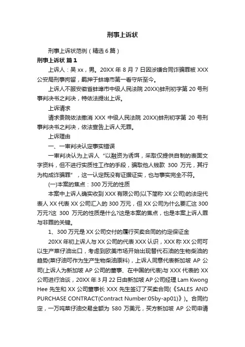 刑事上诉状