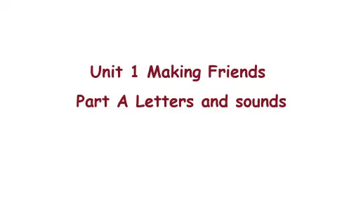 Unit1人教PEP版(2024)英语三年级上册