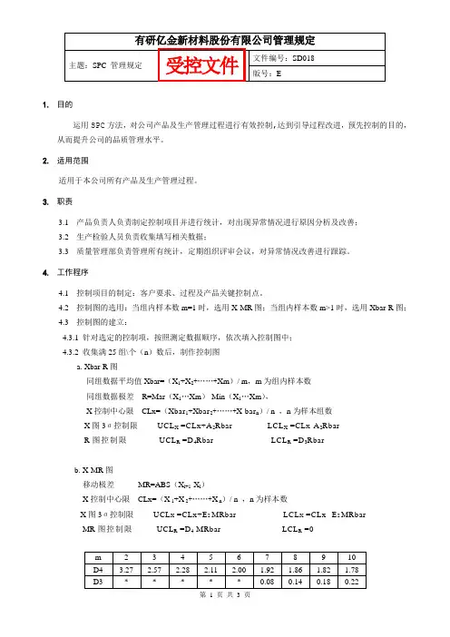 SPC管理规定