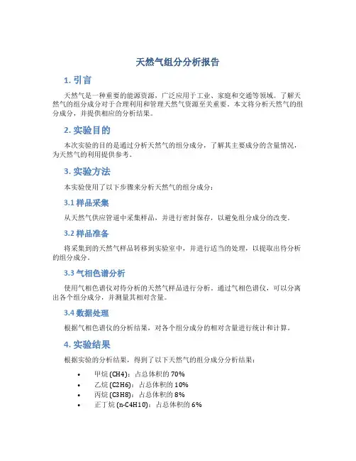 天然气组分分析报告