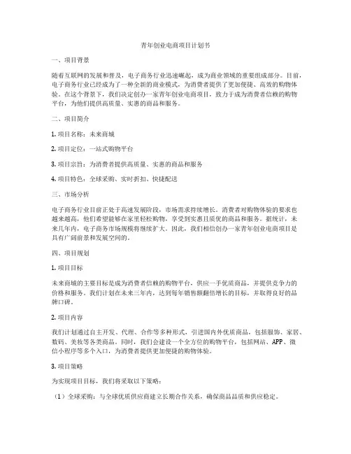 青年创业电商项目计划书