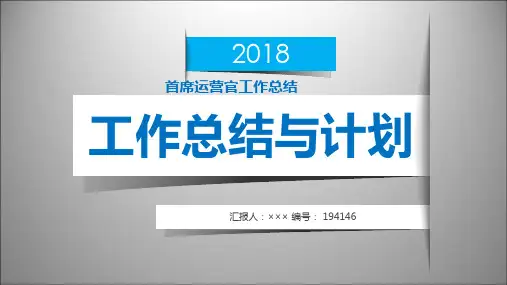 首席运营官工作总结述职汇报模板【精选】