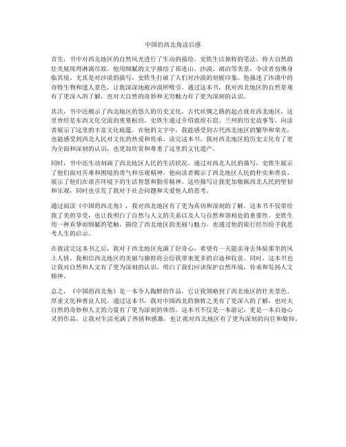 中国的西北角读后感