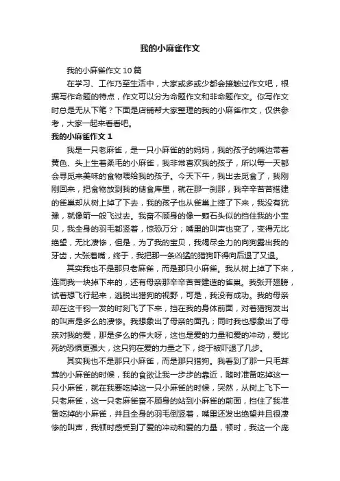 我的小麻雀作文