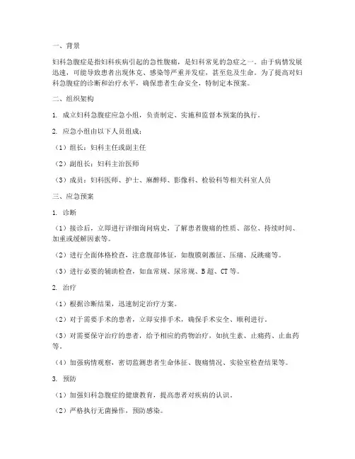 妇科急腹症应急预案